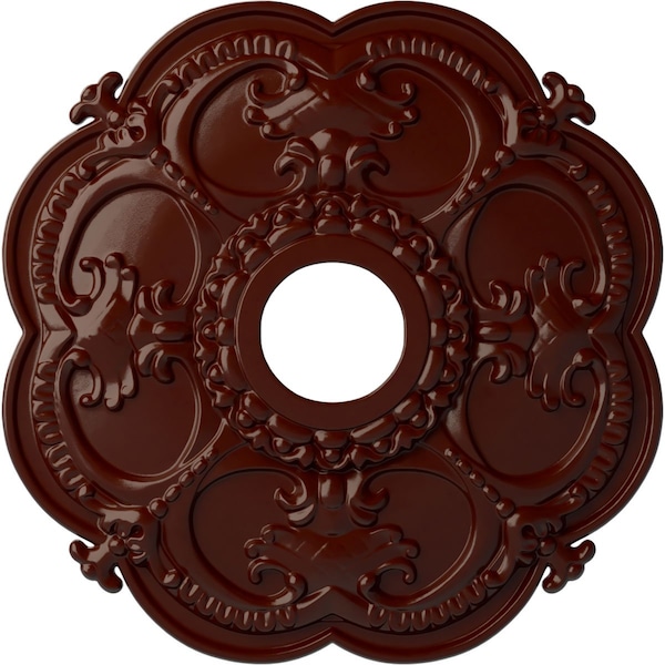 Ekena Millwork Rotherham Ceiling Medallion (Canopies up to 3 1/2"), 18"OD x 3 1/2"ID x 1 1/2"P, Brushed Mahogany CM17ROBMF - main